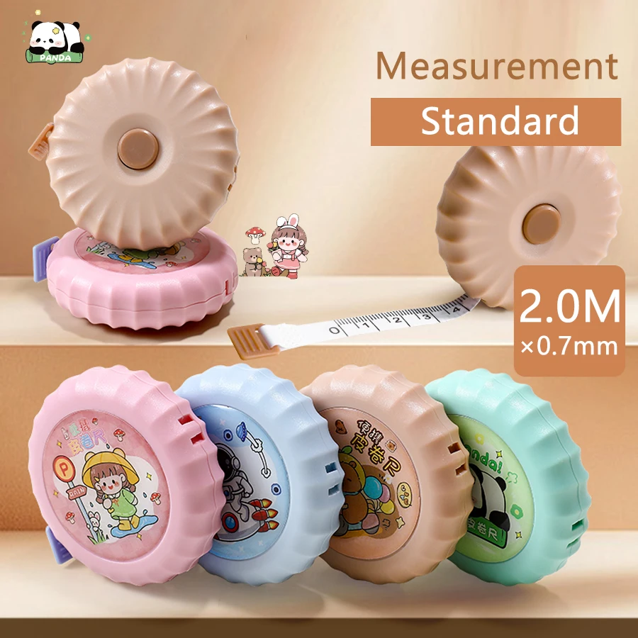 2Meter/79Inch Cartoon Mini Retractable Tape Measure, Self-Lock Double Scale Soft Ruler for Sewing, Body, Craft & Home Office