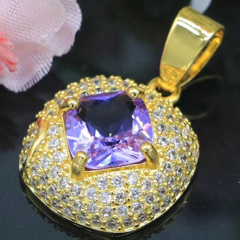 Buy 4 Get 1 Free 25x16mm Pretty Pink Tourmaline Alexandrite Peridot CZ Women Engagement Silver Pendant