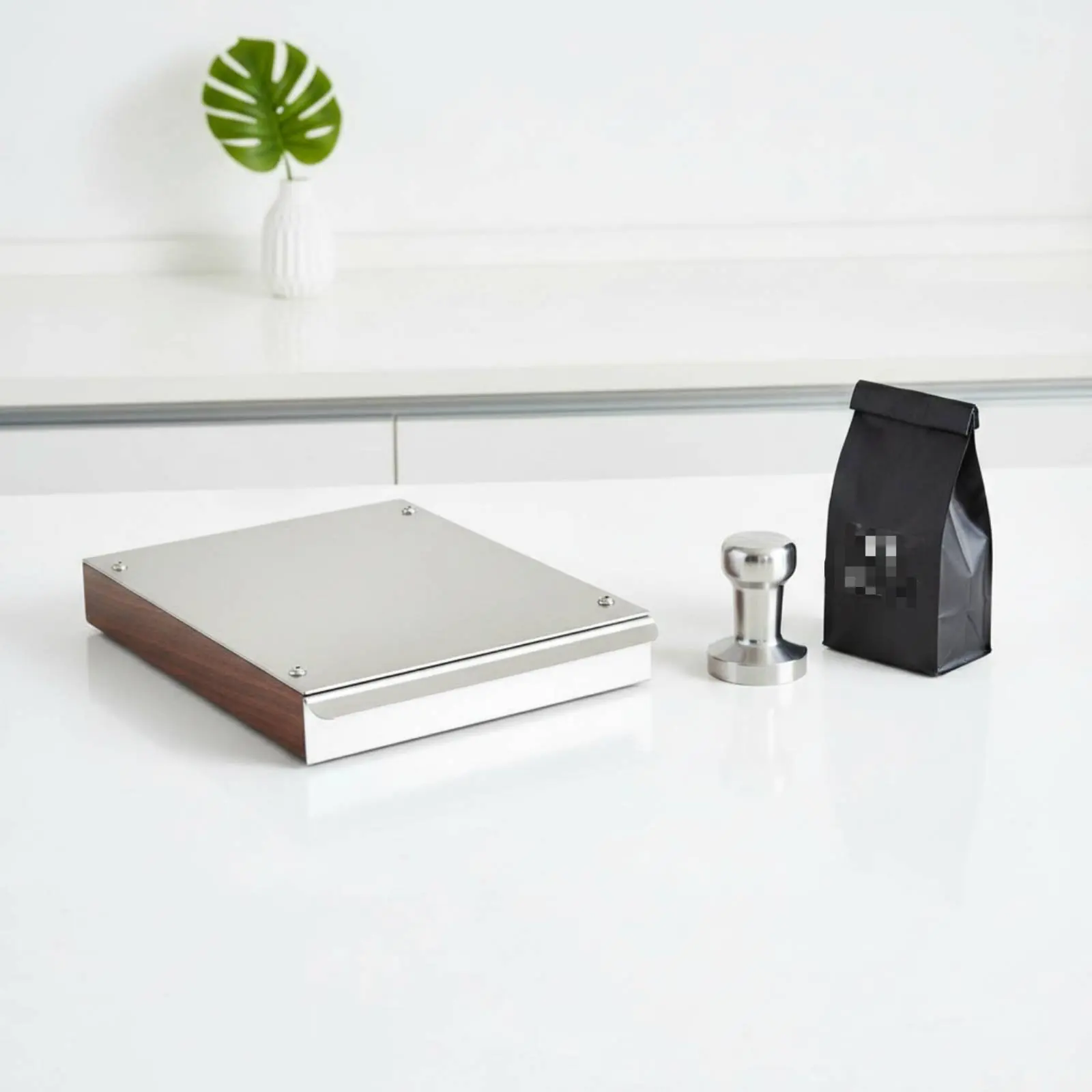 

Drawer Knock Box Heavy Duty Stainless Steel Knock Box Espresso Drawer Tray Easy to Clean Coffee Puck Container Non-Slip Base