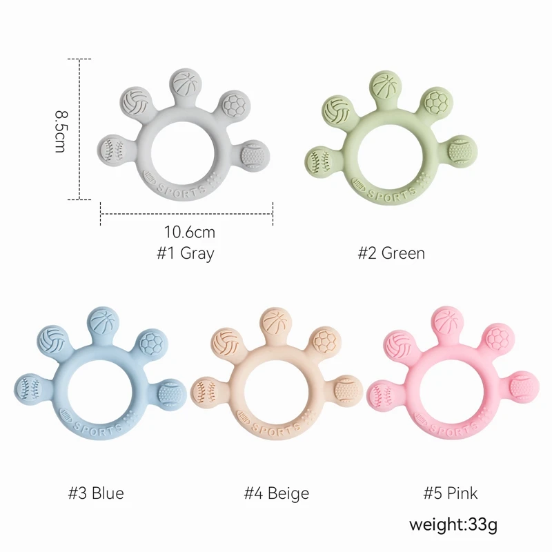 1PC Baby Food Grade Silicone Teether Dental Toys BPA Free Silicone Teething Ring Bracelet for Newborn Goods Teething Toys Gift