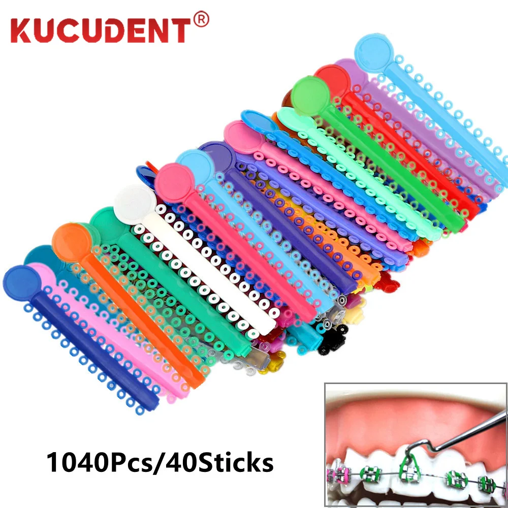 1040pcs/bag Fogászati orthodontic Alkalmazkodó m Ikerbetűk Kapcsolat zenekarok számára fogak Fogszabályzó Színes Gumi Cirkusz porondja Fogászat ortho kezelés Munkaeszköz