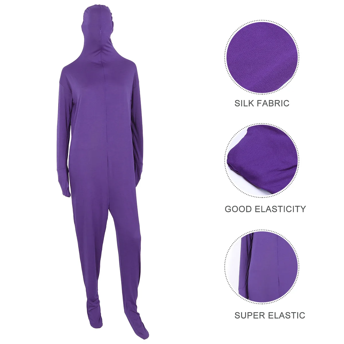 

Invisible Bodysuit Purple Silk Material Stretchy Fit For All Shapes Party Performing Costume Halloweens Adults Bodysuits