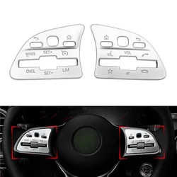 2PCS ABS Car Steering Wheel Switch Button Panel Cover Trim For Mercedes Benz A C E Class GLB GLC GLE W177 W205 W213 W247 W167