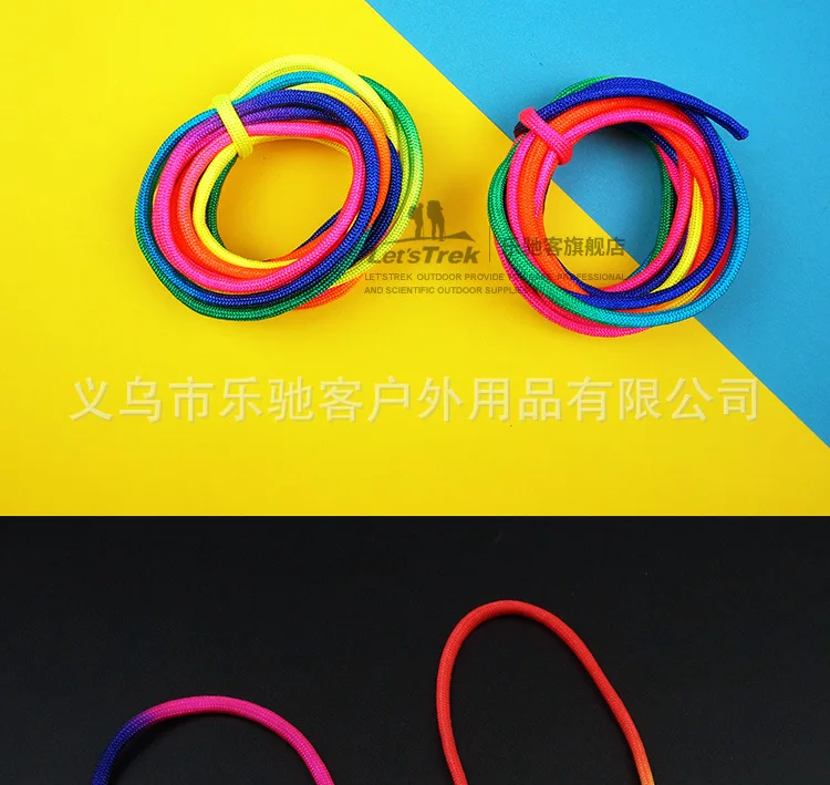 4mm Rainbow Colors Cord Rope III 7 Strand Parachute Lanyard Rope Climbing Camping Survival Equipment Paracord Bracelet