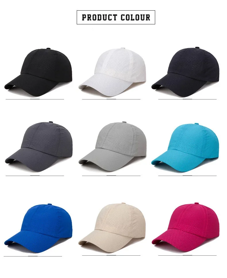 Summer Quick Drying Baseball Cap for Men Cooling Breathable Mesh Sun Hat UV Protection Casquette Fishing Hats Women Sports Caps