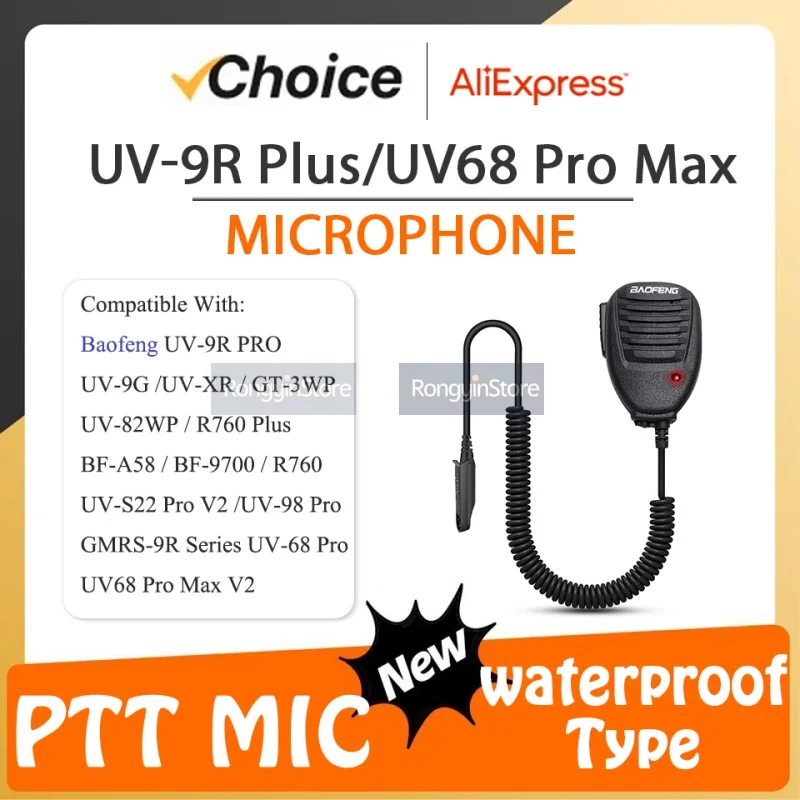 BAOFENG Ham Radio Tattico UV-S22 Pro Microfono altoparlante R760 Palmare Remoto Doppio PTT Microfono a spalla UV-9R GT-3WP UV68 Pro Max V2