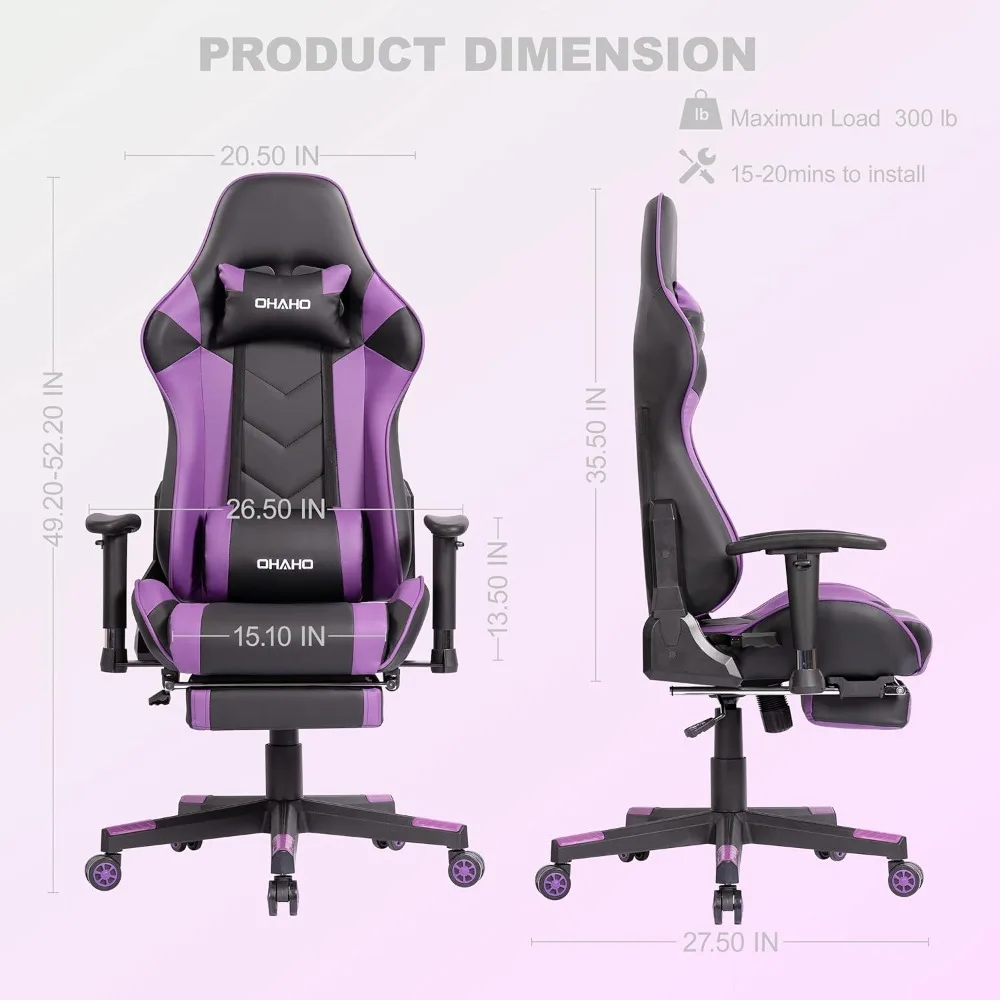 Gaming Stuhl Racing Stil Bürostuhl Einstellbare Massage Lenden Kissen Drehbare Rocker Liege Hohe Rückenlehne Ergonomische Computer De