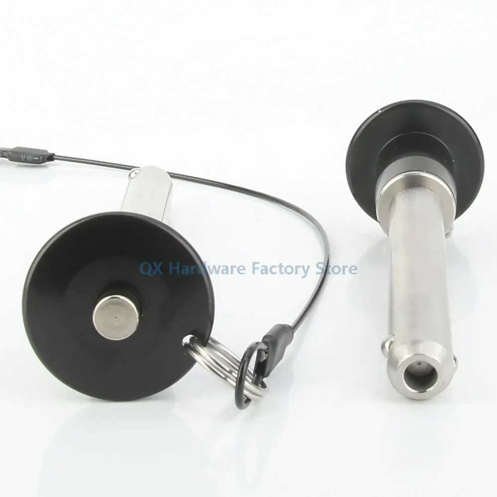 QX011 Stainless Steel Spring Load Detent Pin Button Handle Quick Release Ball Lock Pin With Fasten Rope For Positioning - Image 2