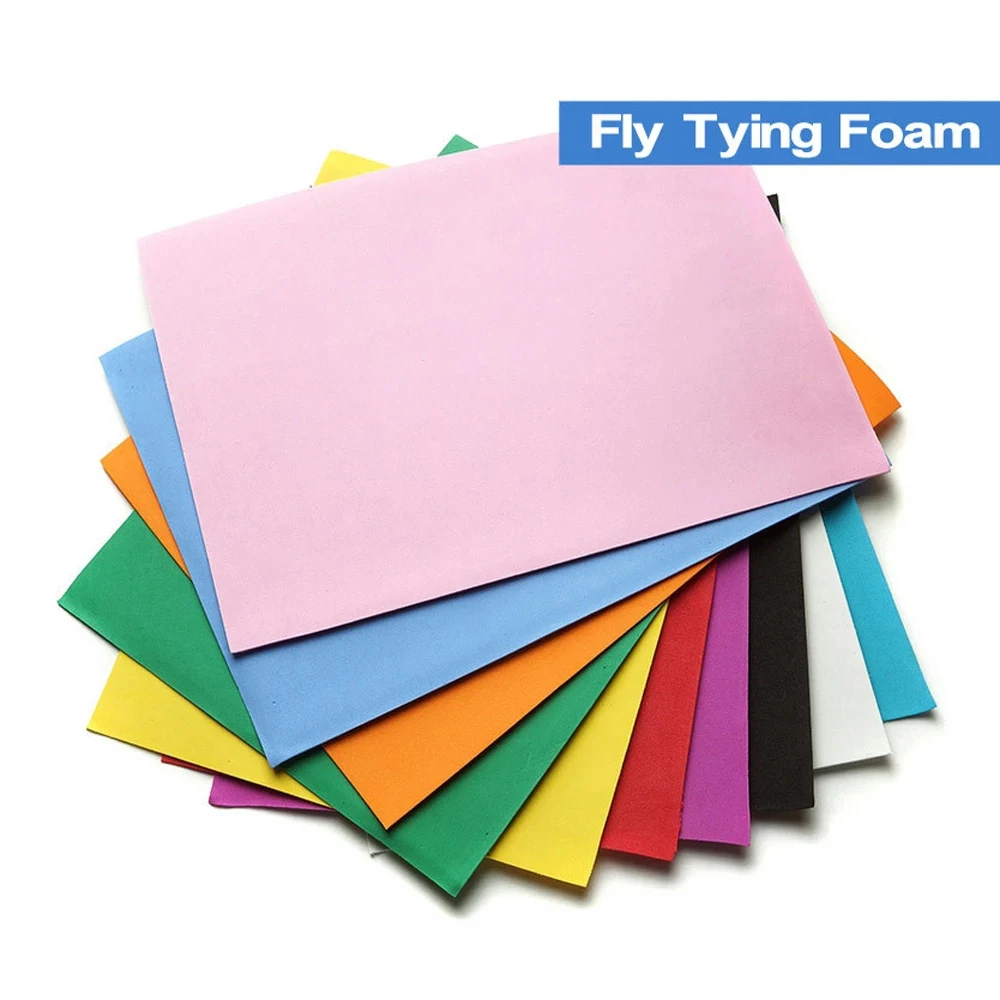 MNFT10Pcs Foam Sheets  EVA Colorful Fly Tying Foam Paper Fishing Baits Fishing Tackle Accessories