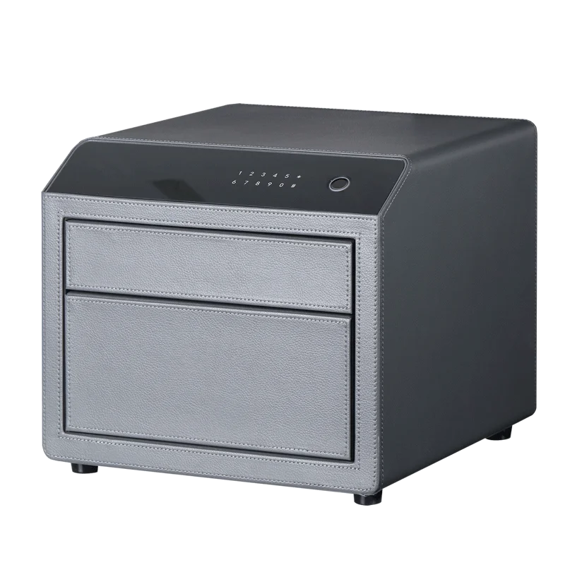 Safe Storage Box with 2 Drawers LED Password Touch ID Security Jewelry Organizer Case Collection Cabinet