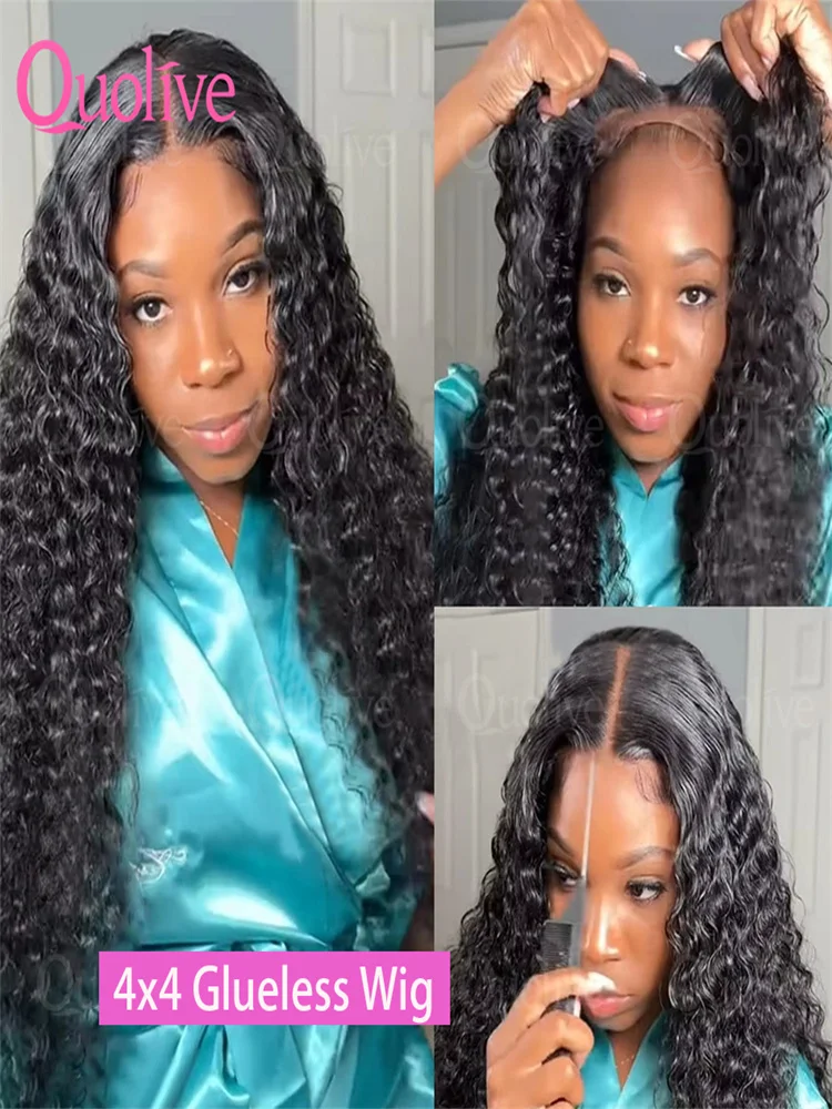 30 40Inch Curly Human Hair Wig Deep Wave 13x6 Hd Frontal Lace Wigs 4x4 5x5 Water Wave Glueless Wigs Human Hair Ready To Wear 360 image 5