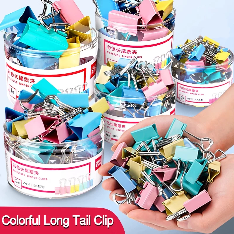 Long Tail Clip Colored Ticket Clip Tailcoat Clip Test Paper File Ticket Clip 1-6 # Size Book Clip Stationery