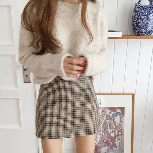 Autumn Winter Warm White Sweater Korean Women Pullover Soft Knitting Vintage Long Sleeve Sweaters Elegant Knitted Tops Outerwear