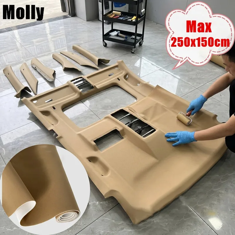 Car Ceiling Fabric Sponge Quilted DIY Material Headliner Upholstery Headliner Roof Fabric for Car Interior Repair Replacement