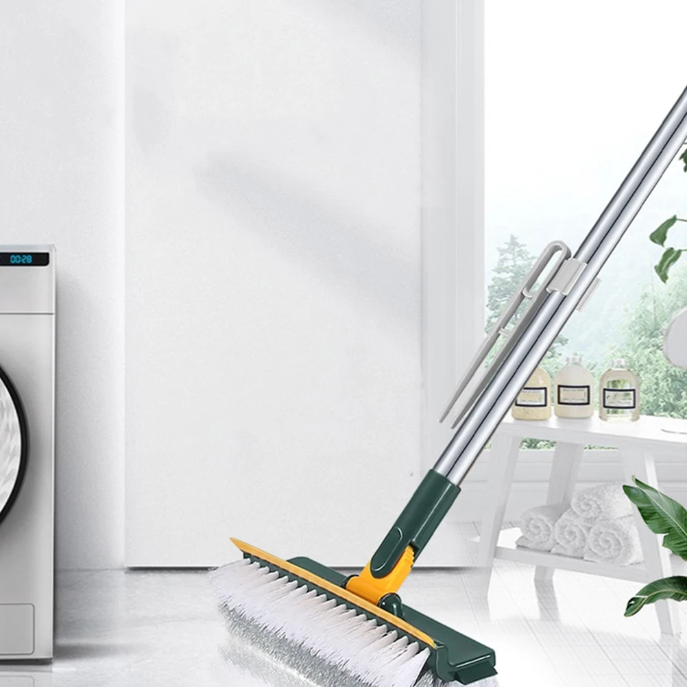 

Long Handle Cleaning Brush Floor Squeegee Green Multifunctional Scrubber Bathroom Restroom Tile Hardwood Glass Cement Versatile