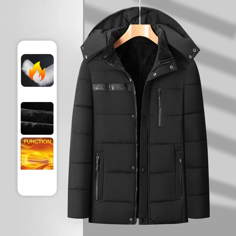 Men's Casual Windbreaker Parka Coat Windproof Warm Autumn Winter Outdoor Fashion Male Jacket Streetwear Overcoat Keep Warm