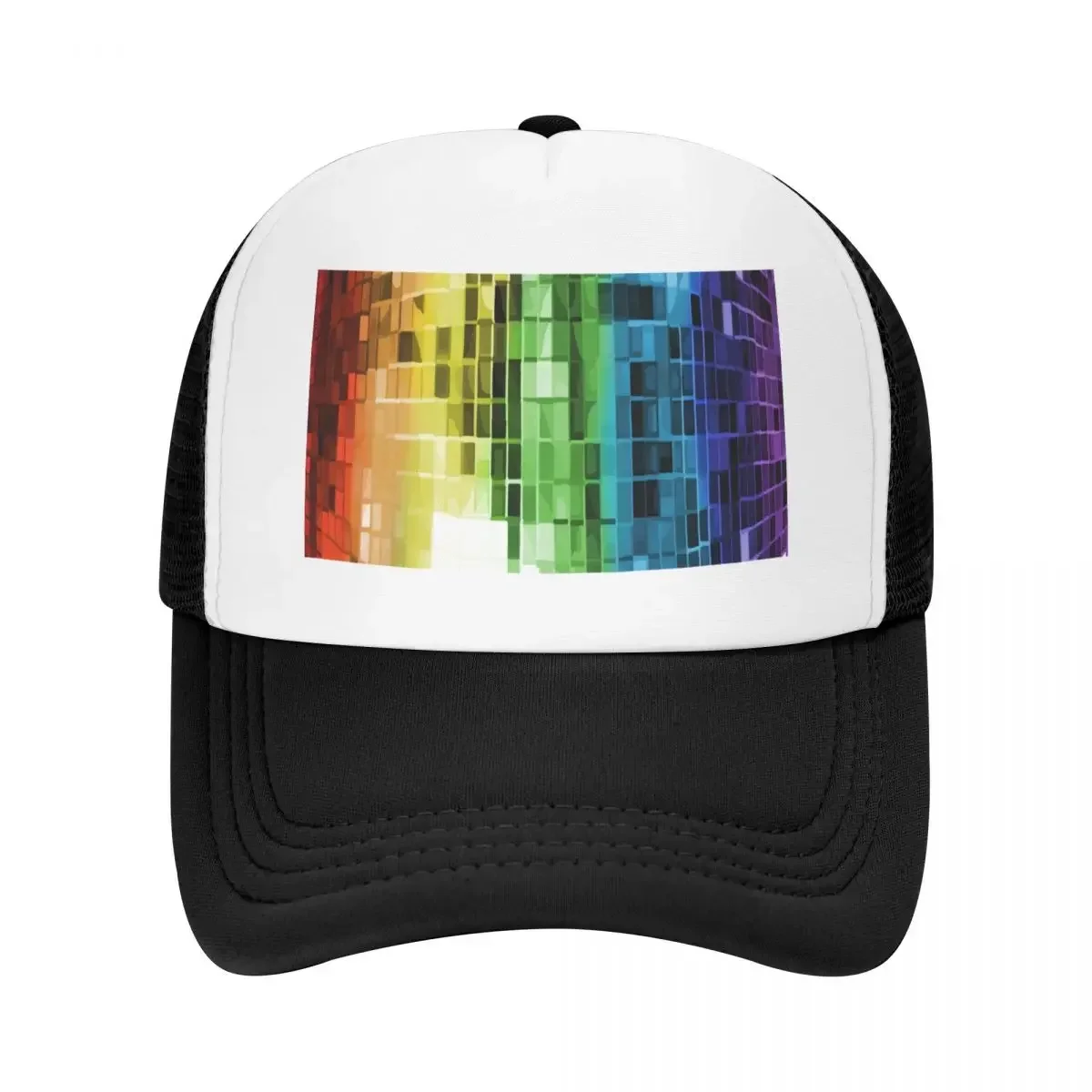 Rainbow Disco Ball Pattern Baseball Cap Streetwear Visor Sun Cap For Women 2024 Men's