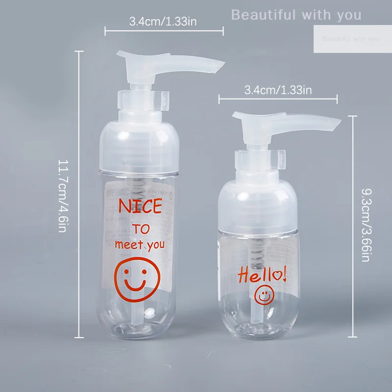 Portable Empty Spray Bottle Capsule Bottles Refillable Bottles Travel Transparent Plastic Press Shampoo Lotion Shower Gel Bottle