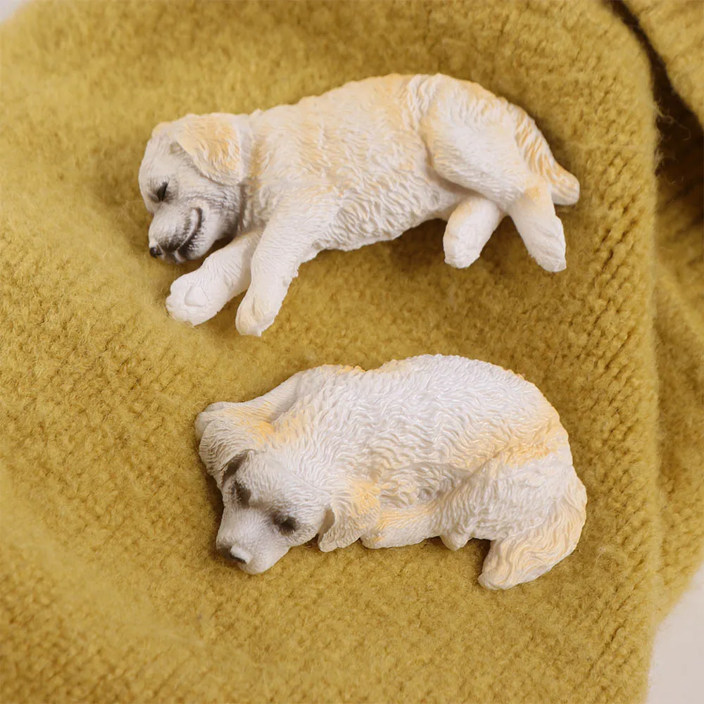 

Креативная фигурка спящей собаки, имитация милого щенка, украшение для автомобиля, статуэтка из смолы, модель золотистого ретривера, декор для рабочего стола