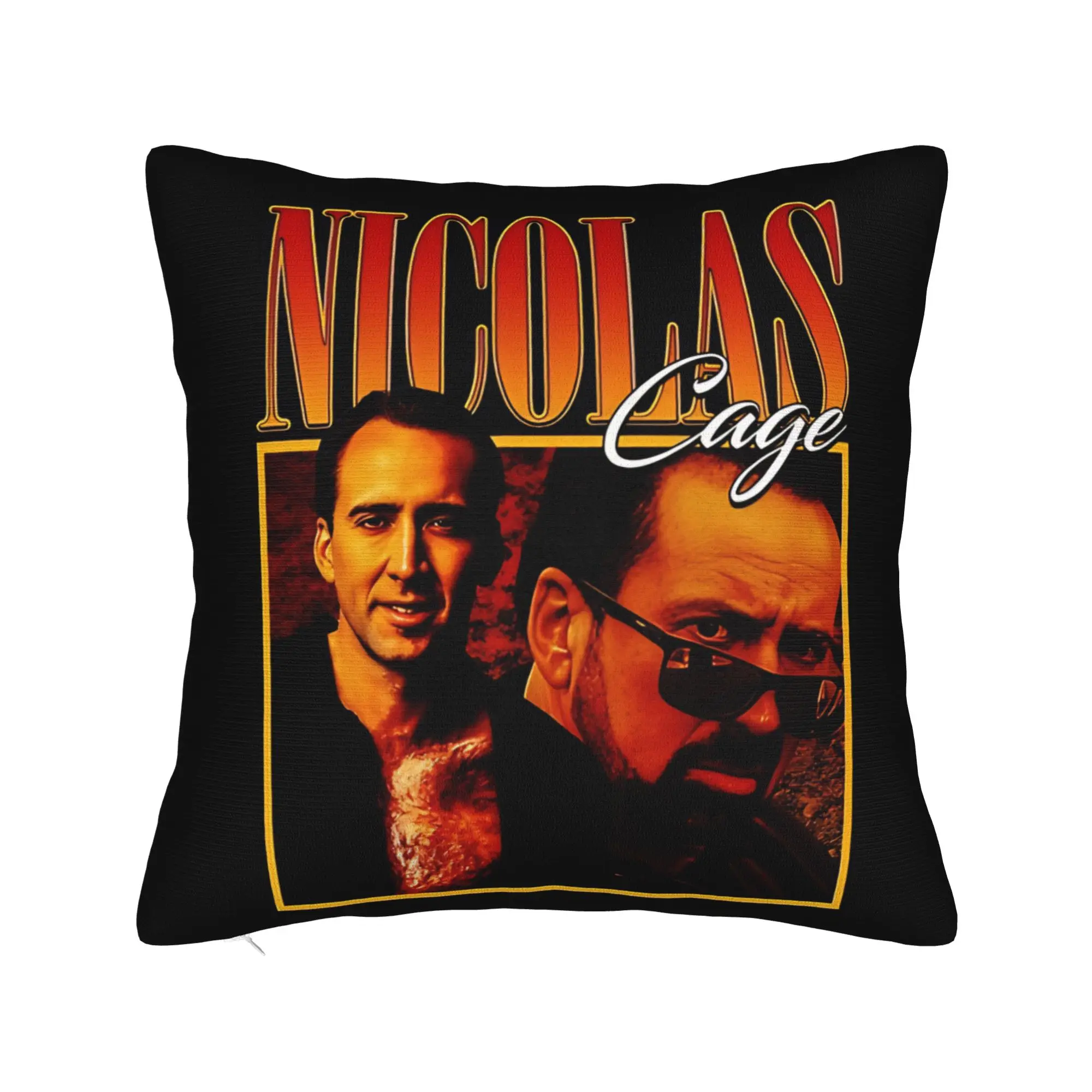 Pillow Case Nicolas Cage Retro Movie Tribute Dual Portrait  Comfy  Pillow Cover For Living Room Bed Chair Funny Pillowcases