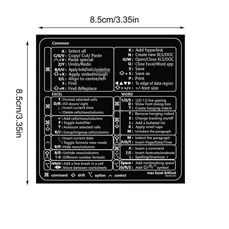 Autocollant de raccourci de clavier de référence Windows, Word Excel, guide de référence rapide, autocollants de raccourci de clavier pour PC, ordinateur portable Air, Pro