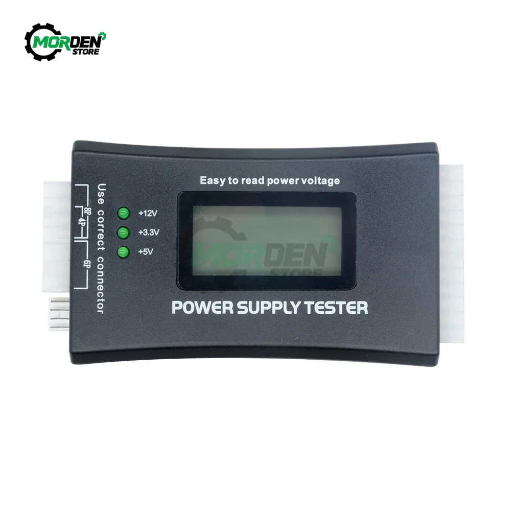 LCD Power Tester PC Computer 20/24 Pin 4 PSU ATX BTX ITX SATA HDD Tester Battery Power Bank Meter for Electrician Tools