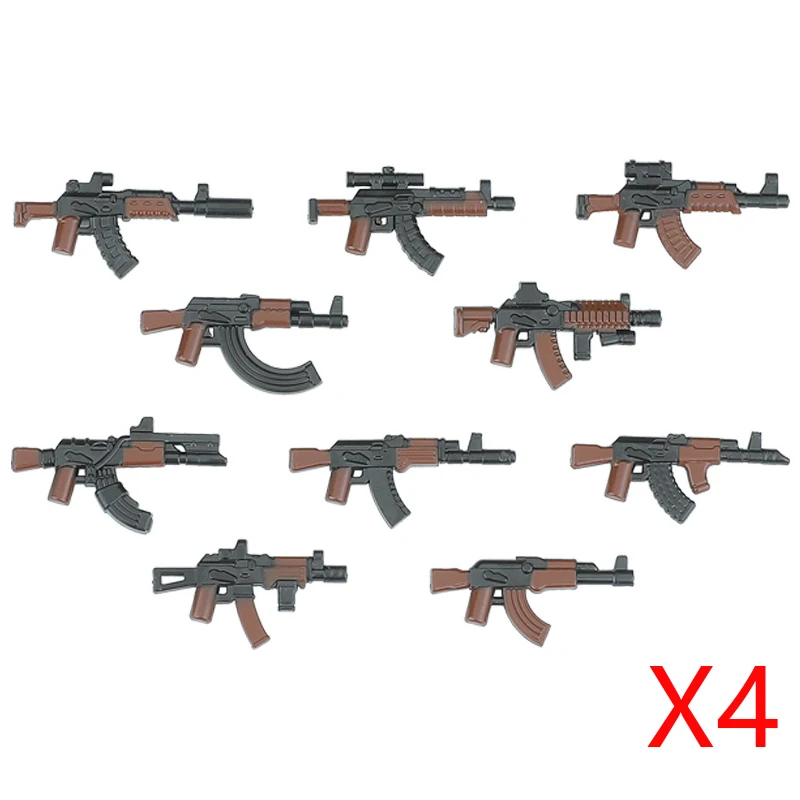 Military Weapons Building Blocks Modern Special Forces Figures Army Soldier City Police Multicolour AK Accessories Bricks Toys