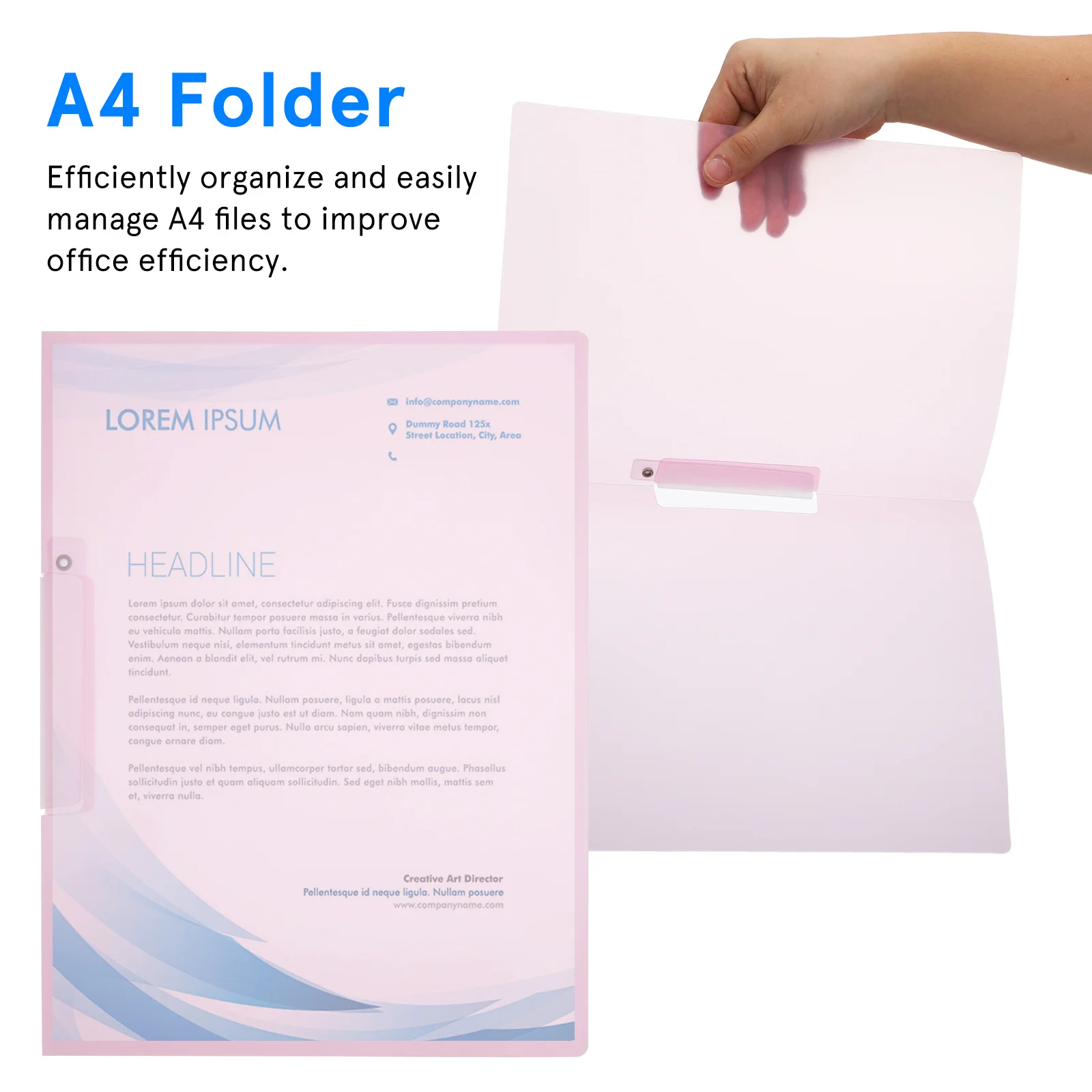 8pcs File Folders A4 Size Plastic Swing Clip Report Covers Presentation Binder For School Business Office Folder Organizers