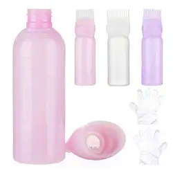 3 Colors Hair Dye Applicator Brush Bottles Dyeing Shampoo Bottle Oil Comb Hair Dye Bottle Applicator Hair Coloring Styling Tool