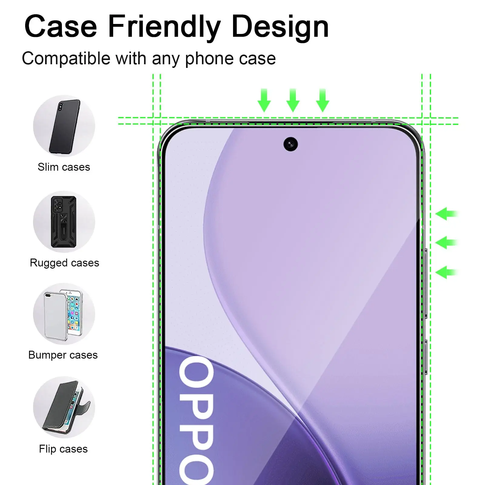 Screen Protector For OPPO Reno14 6.59 inch, Tempered Glass HD Crystal 9H High Aluminum Anti Scratch Case Friendly