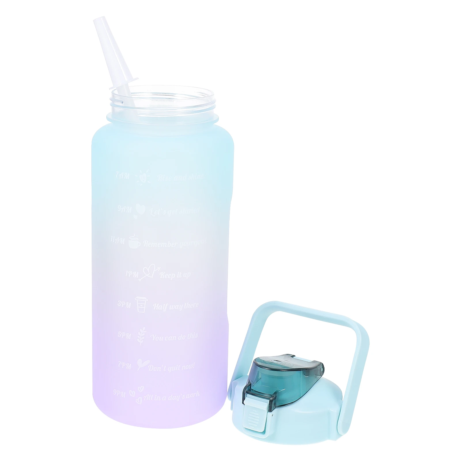 

2000ml Sports Water Bottle Outdoor Leisure PC PP Silicone Sealed Plastic Drink Cup Juice Tea Large Gradual Color Practical