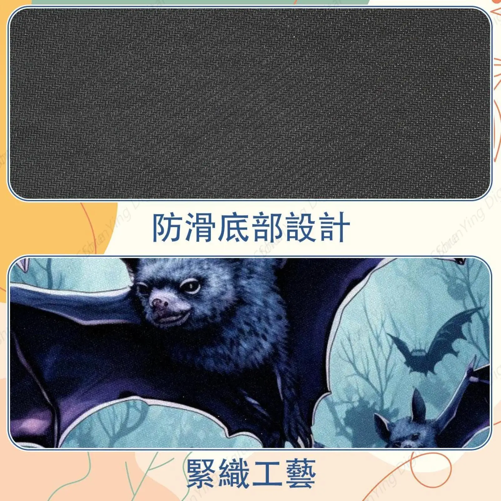 Bat Flying Halloween Mouse Pad Non Slip Rubber Suitable For Gaming Office Laptop Mouse Pad Easy To Slide 25*30cm