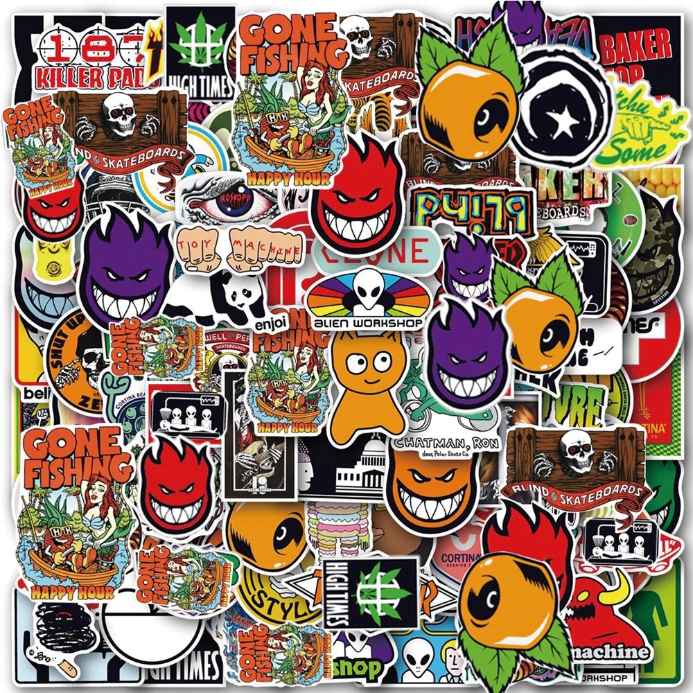 10/30/50/100 Uds. Pegatinas de Moda Urbana con Logotipos, Calcomanías de Graffiti de Dibujos Animados para Monopatín, Casco, Laptop, Decoración