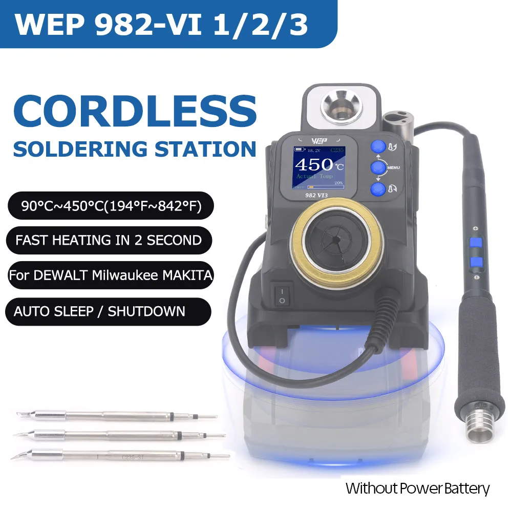 

Прецизионная паяльная станция WEP, комплект беспроводного паяльника, инструменты для уличной сварки для аккумулятора DEWALT Milwaukee MAKITA