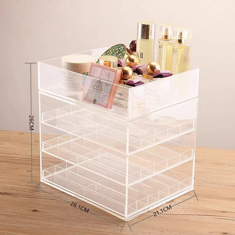 Acrylic Cosmetic Makeup Organizer Makeup Jewelry Powder Cake Blush Storage Case Display for Dresser,Bathroom,Vanity,Countertop