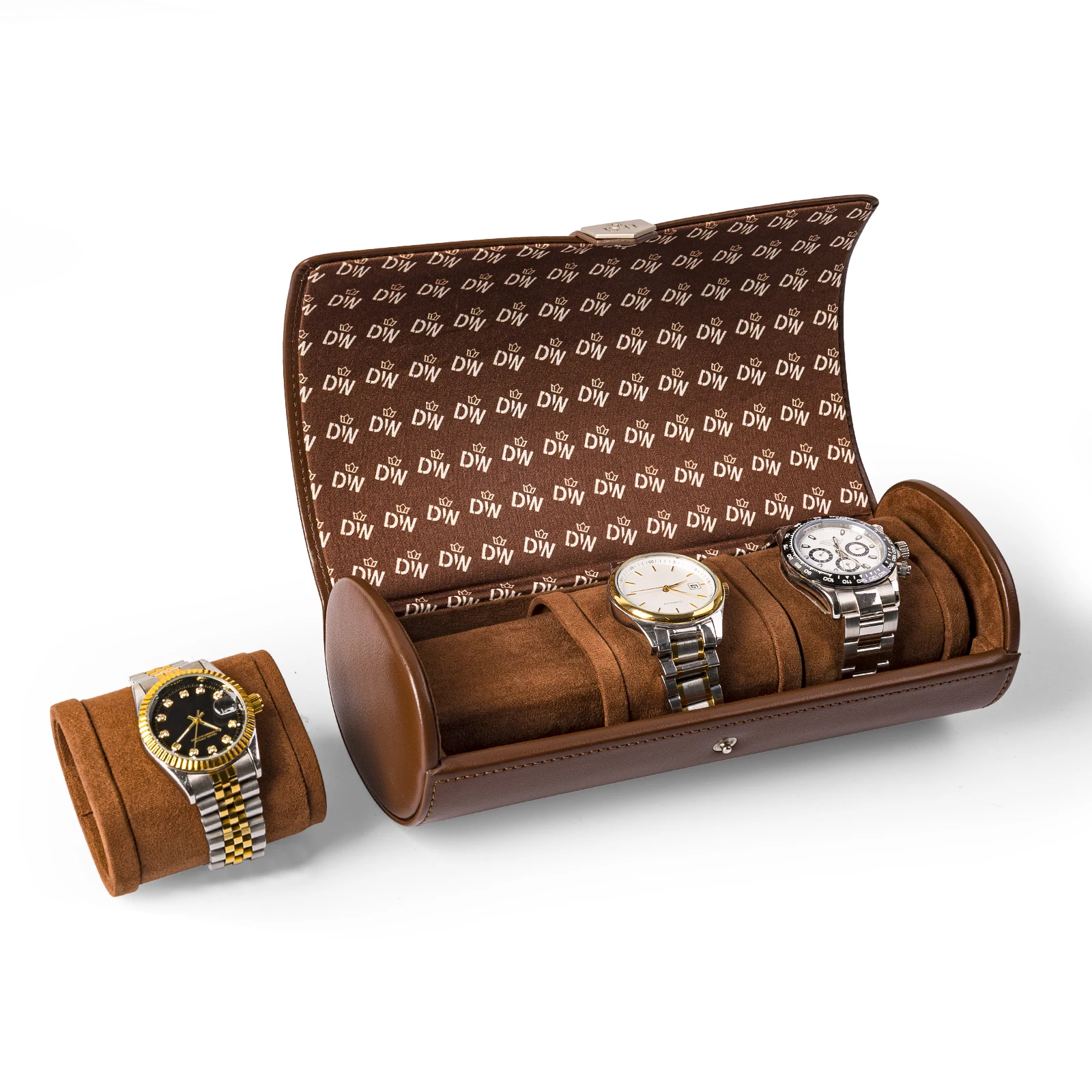 

Men's Vegan Leather Watch Organizer 3 Slot Portable Travel Case Display Storage Box Christmas Gift