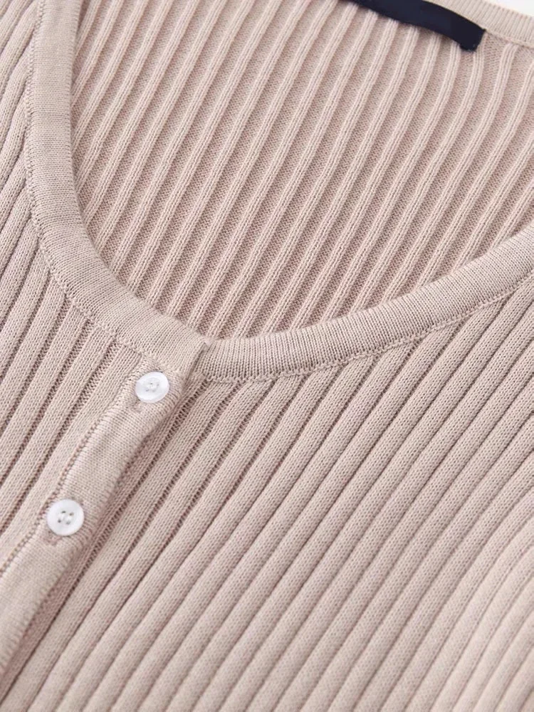 Elegante Frauen rosa einreihige Strickjacke Herbst süße Damen solide O-Ausschnitt Pullover weibliche schicke Langarm Tops