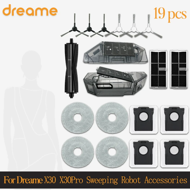 For Dreame L10s Pro Ultra Heat, X30 Ultra, X30 Pro Vacuum Cleaner Robotic Arm Series Main Side Brush Filter Mop Dust Bag