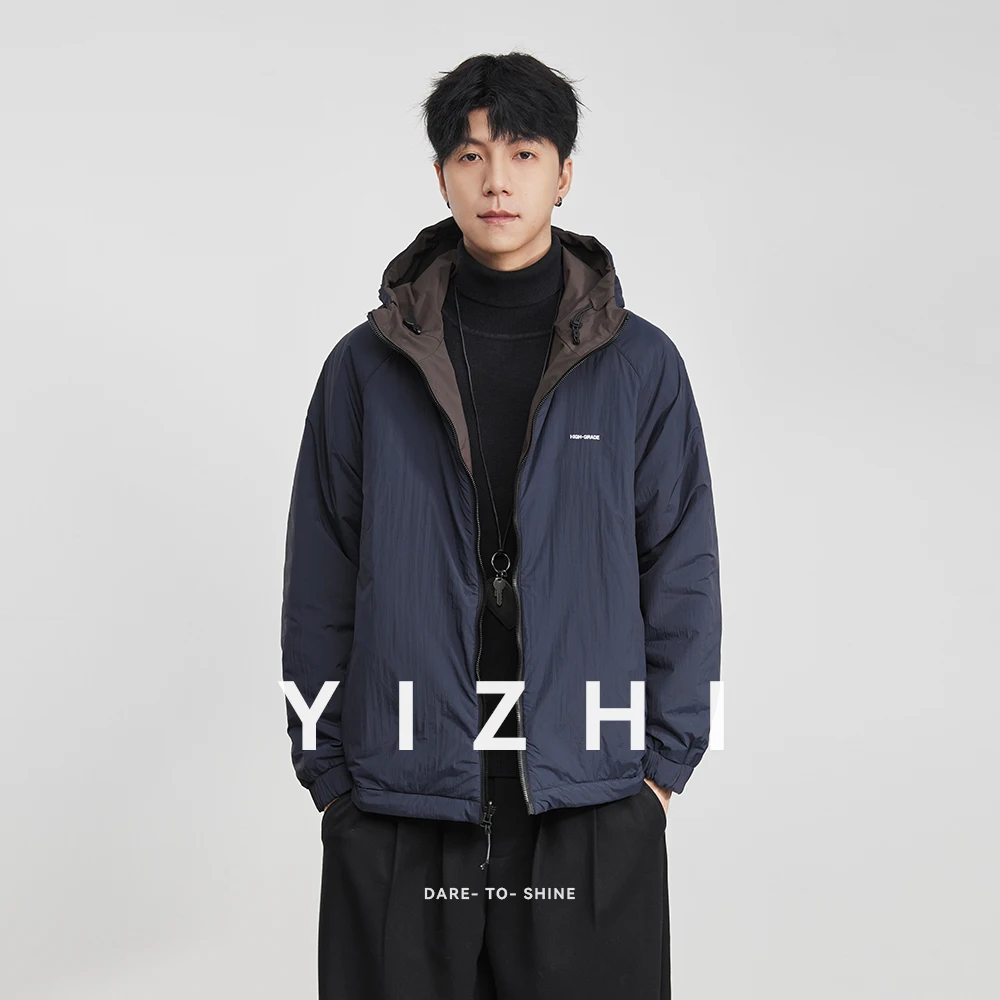 

Fashion Men's Reversible Hooded Cotton Jacket 2025 Winter New American Workwear Jacket Windbreaker Cotton-padded Coat Trendy