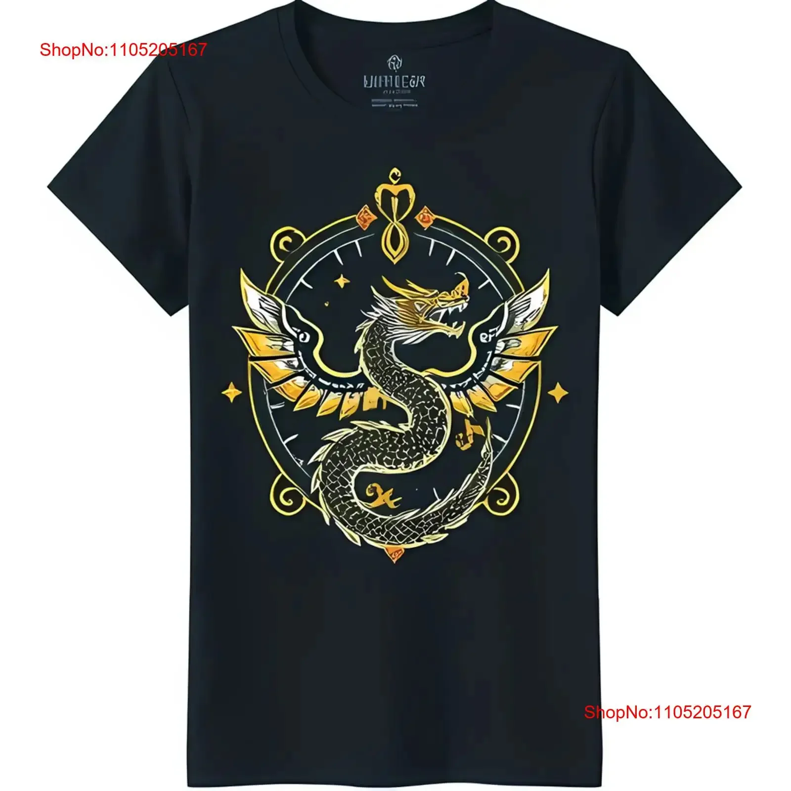 Majestic Black T Shirt with Golden Ring Mythical Fantasy Design vintage Washed designer clothes streetwear Stretched Breathable