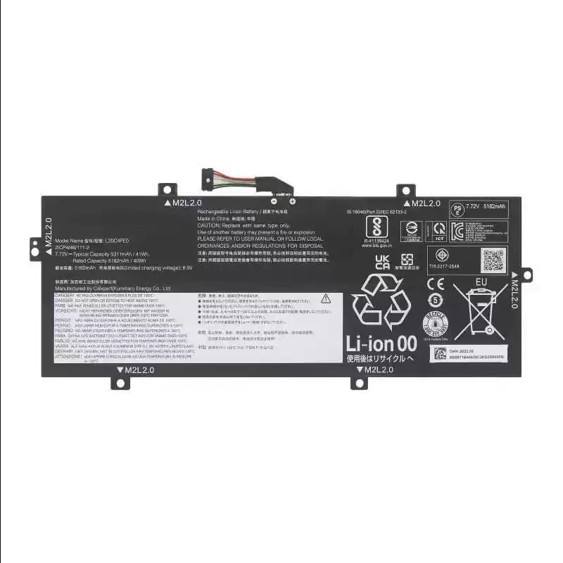 Laptop Battery L20M4PE0 L20C4PE0 L19M4PD8L19C4PD8 For Yoga Duet 7 13ITL6/IML 2020 2021 Series SB11B44629 7.72V/41WH/5311mAh