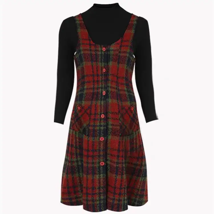 Gonna e camicetta di lana da donna di Capodanno Cisas di taglia extra large Set da due pezzi Winter Faion plus Size Dres
