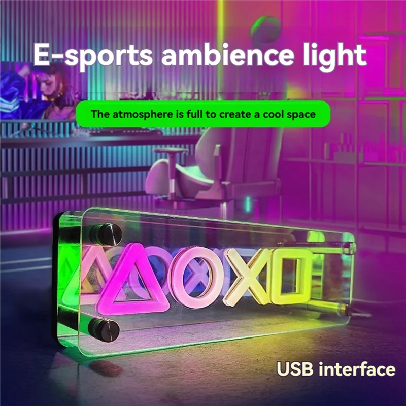 Y45A-أضواء علامات النيون LED الجدول مصباح ملون ألف طبقة مرآة مصباح لتهيئة الجو للرياضة الإلكترونية ، غرفة النوم ، عيد ميلاد ، تزيين