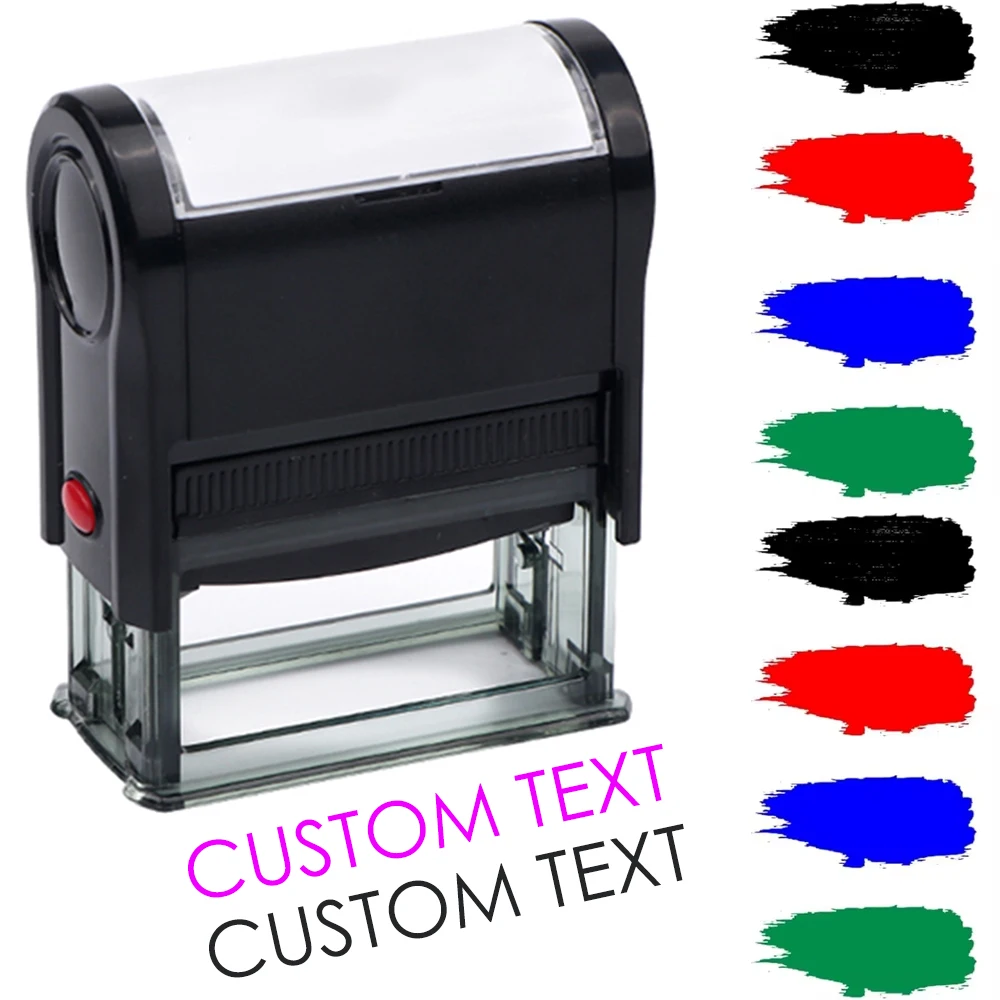 Benutzerdefinierter selbstfärbender Stempel, personalisierter Stempel mit eigenem Design, nachfüllbares Stempelkissen für Hochzeit, Geschäftsprechanlage, individueller Text