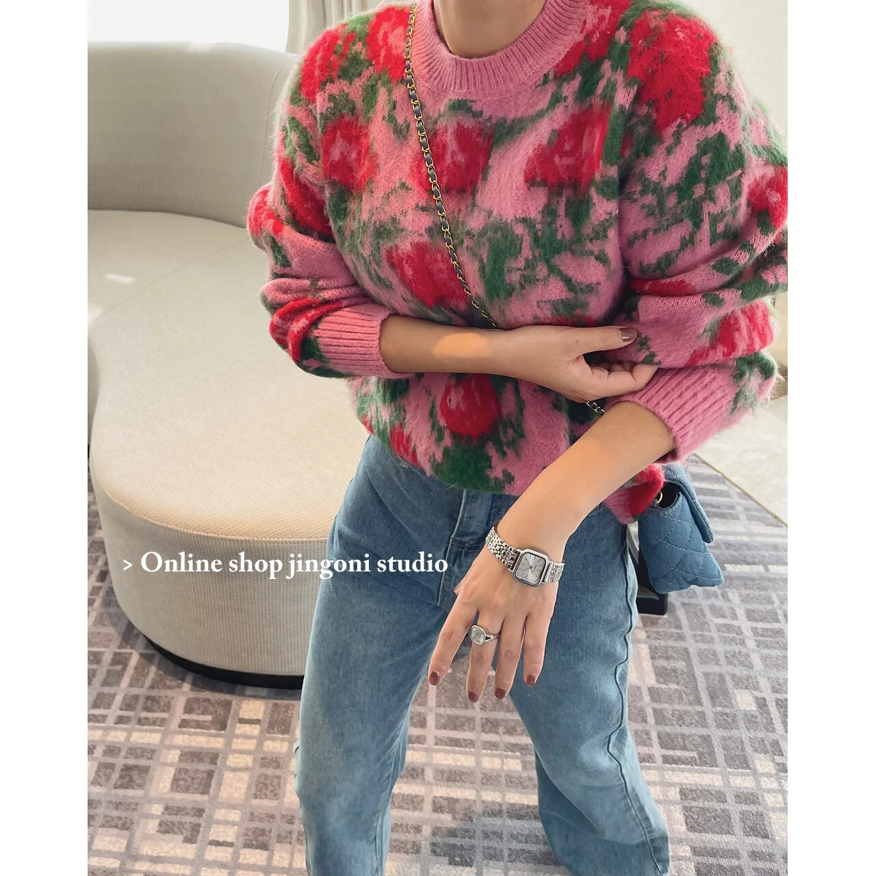 2023 Za Woman Y2k Clothes Pink Plaid Floral Knit Sweaters Pullovers Top Korean Fashion Vintage Winter Goth Jackets Cardigans Za