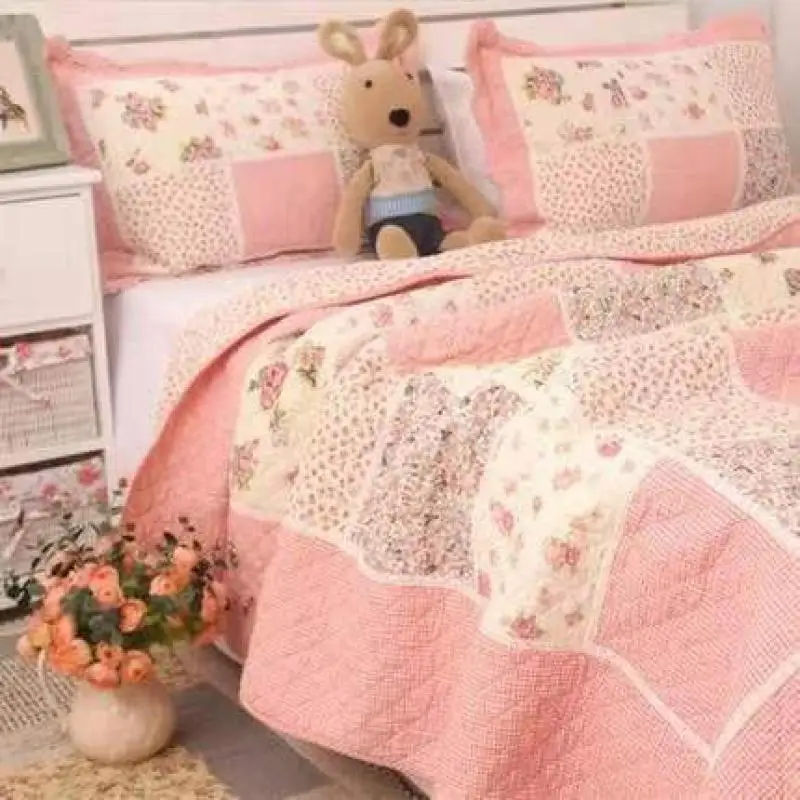 Summer Spring and Autumn Modern Minimalist Countryside Style Floral Printed Thin Air-Conditioner Washed Cotton Quilt
