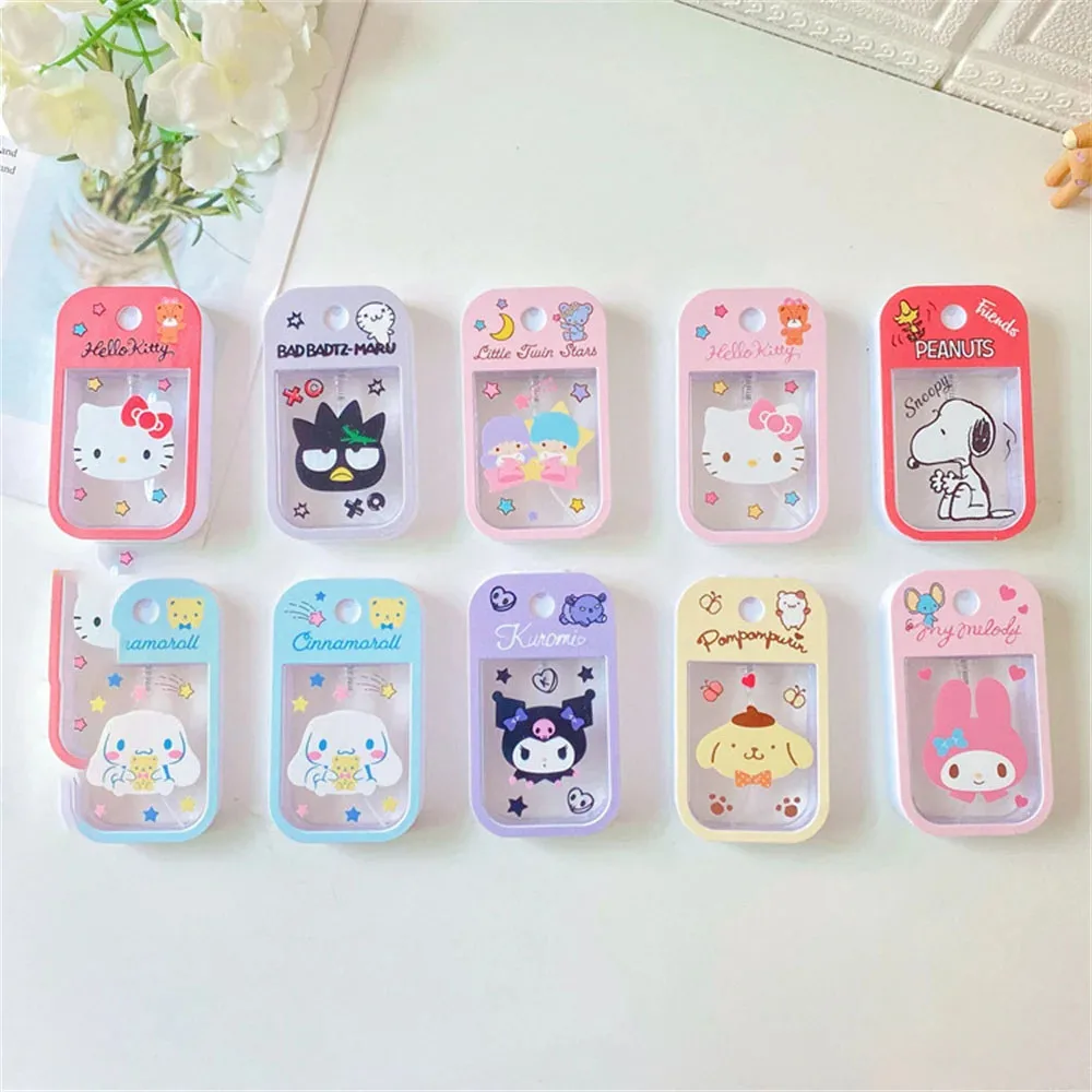 

50ml HelloKitty Portable Perfume Spray Bottle Melody Cinnamoroll Kuromi Refillable Alcohol Bottle Press Cosmetics Gifts