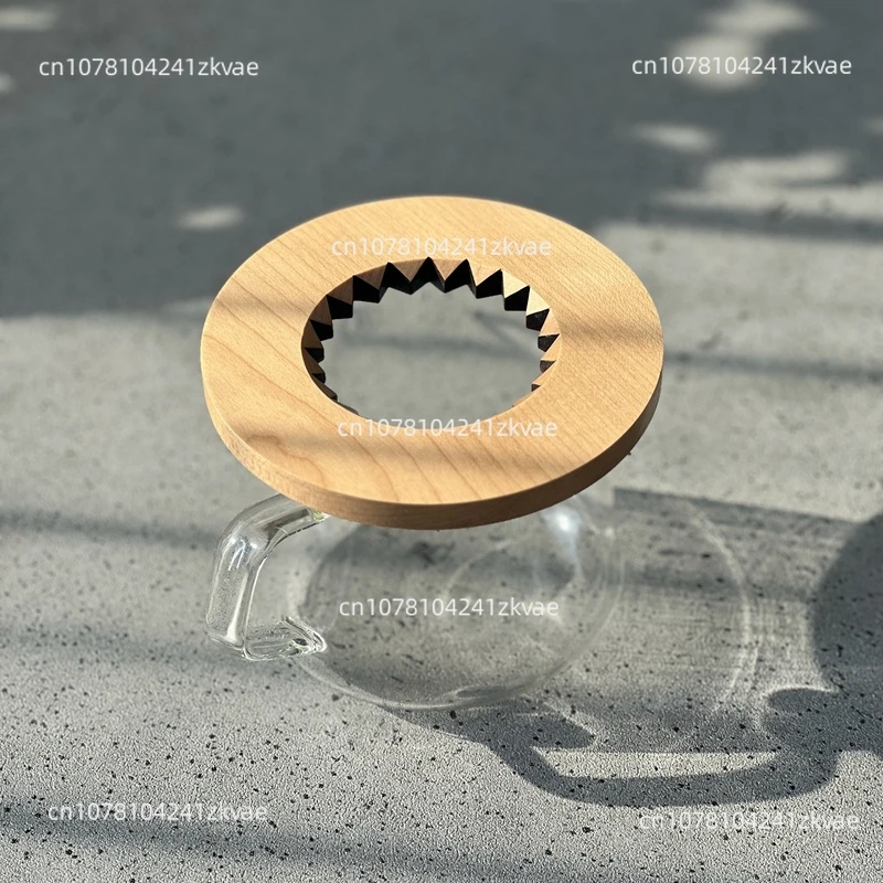 Japanese origami filter cup cake cup special walnut, handmade wooden tray improved version new serrated