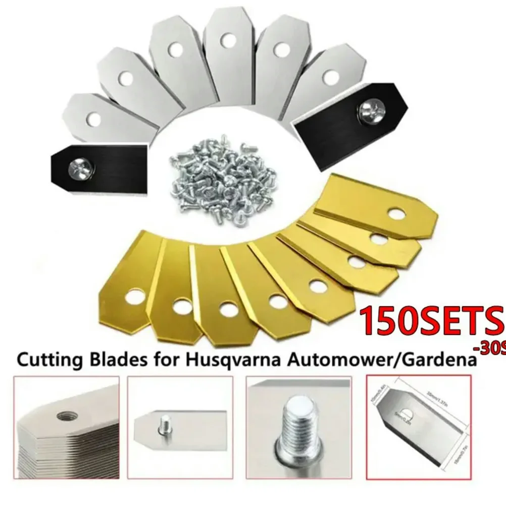 150pc Stainless steel Lawn Mower Cutting Blades W/Screw Kit Replacement For Husqvarna Automower/Gardena Robotic Lawnmower Repair