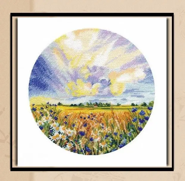 Cross stitch Handmade 14CT Counted Canvas DIY,Cross-stitch kits,Embroidery 1422 chamomile in full bloom beside